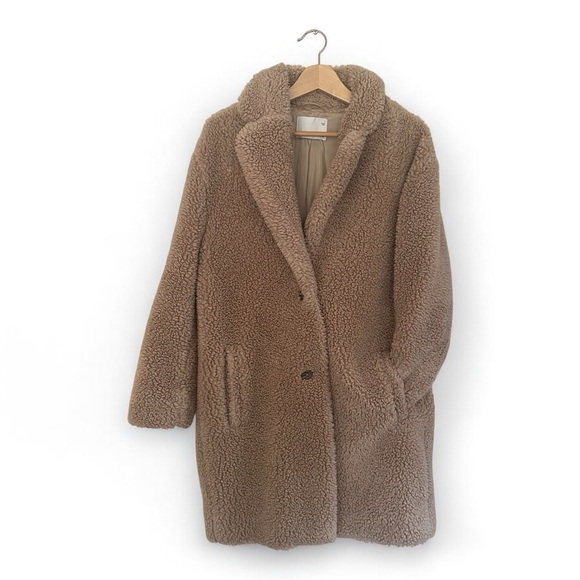 Wilfred Free Cozy Tan Teddy Coat large - Picture 6 of 15